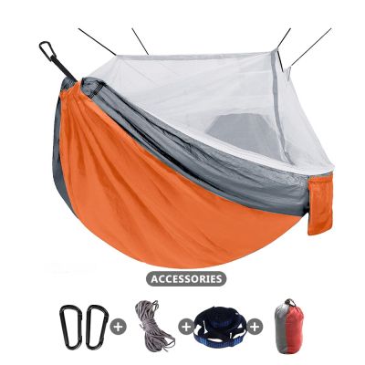 Camping Hammock with Net Lightweight Double Hammock Portable Hammock for Indoor Outdoor Hiking Backpacking Travel Backyard Beach