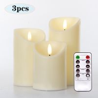 [VIVI decorations] 3ชิ้น/เซ็ตรีโมทคอนโทรล LED Flameless เทียนแบตเตอรี่สมจริง3D แบบไดนามิกเปลวไฟแสงเทียน Led ชาไฟตกแต่งบ้าน