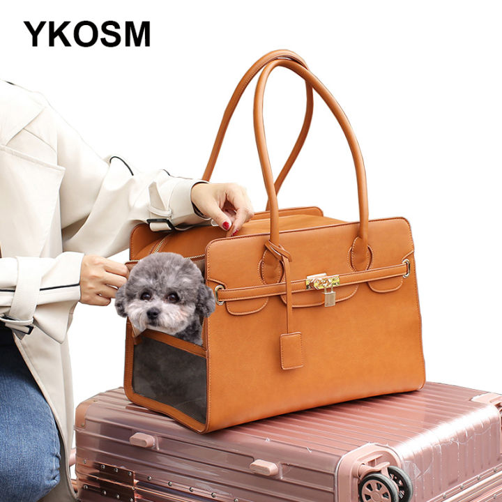 Fashion Dog Carrier Purse
 Luxury PU Leather Pet Carrier Bag Breathable Handbag For Puppy Cat