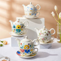 Korean Ceramic Tea for One Set Teapot Set with Tea Cup and Saucer Tea Set Gift Women Adults Coffee Pot Mother Child Pot