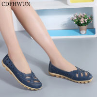 CDFHWUN Loafers for Women Flat Shoes Casual Boat Shoes Fashion Leather Shoes Slip-on Moccasin Mom Anti-skid Loafers