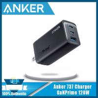 Anker เครื่องชาร์จ737 GaNPrime 120W PPS 3-Port สำหรับที่ชาร์จพับได้แบบติดผนัง MacBook Pro/ Air iPad Pro Galaxy S22/S21