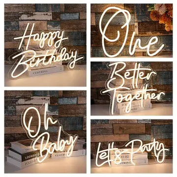 Happy Birthday Neon Signcustom Neon Sign,happy 1st Birthday Sign,baby  Shower Decor Led Light Sign for Party Wall Decor ,best Birthday Gifts 