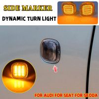 ‘；。【； 2PCS LED Dynamic Side Marker Turn Signal Light For SKODA Octavia Roomster Rapid Fabia SEAT Cordoba Ibiza For AUDI A3 A4 A8