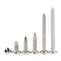 100PCS M1.2*3 4 5 6 8 Small 304 Stainless Steel Cross Phillips Pan Round Head Self Tapping Screw M1.2x3 M1.2x4 M1.2x6 M1.2x8 Nails Screws  Fasteners