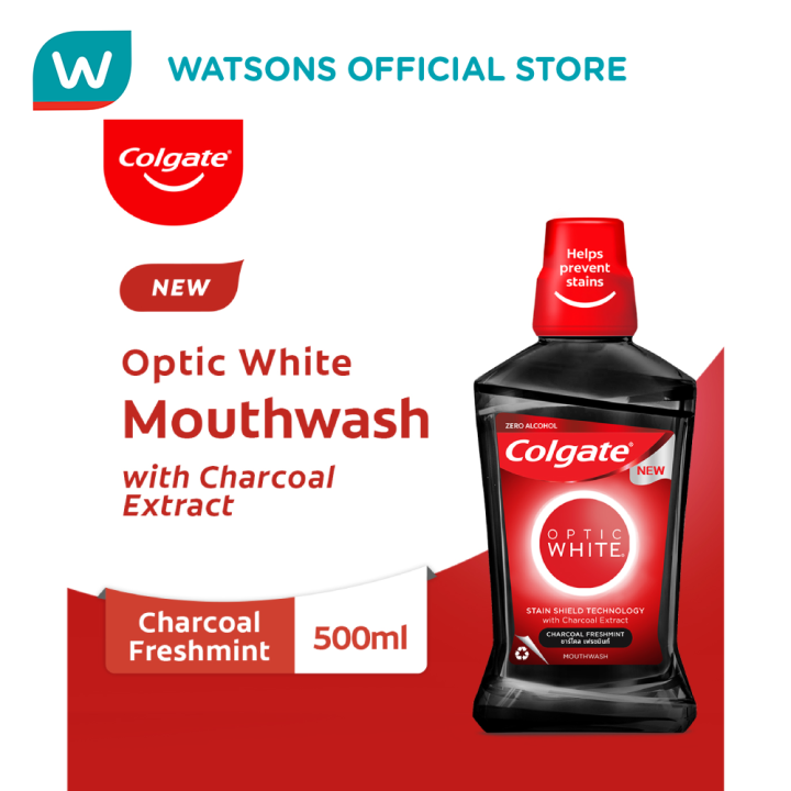 COLGATE Optic White Charcoal Mouthwash 500ml Lazada PH