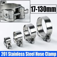 ❧ 1PCS European Style Powerful Hose Clamp 201 Stainless Steel Pipe Clamp Exhaust Circular Air Water Pipe Clip Fastener 17mm-130mm