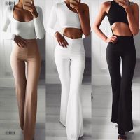 CODadoqkxDGE [WYL]Women Solid High Waist Flare Wide Leg Chic Trousers Bell Bottom Yoga