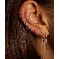 【YP】 6pcs/lot Metal Small Hoop Earrings for Piercing Jewelry Round Helix Ear