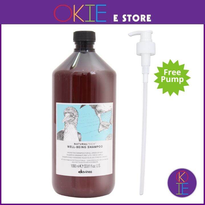 Davines NaturalTech WellBeing Shampoo 1000ml (Free Pump) Lazada