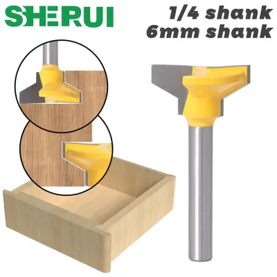 SHERUI 1/4 Shank 6Mm Shank Reversibel Laci Depan Router Bit untuk Woodworking Alat Pemotong Frais Pemotong