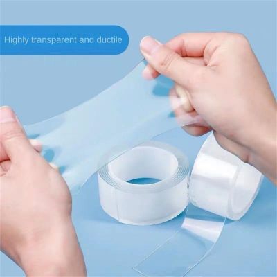 ▩☌✣ 1-5M Transparent Nano Adhesive Tape High Viscosity Waterproof DIY Hand Pressure Toy Blown Bubble Hollow Water Ball Nano Adhesive