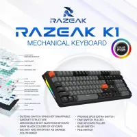 ?คีย์บอร์ดเกมมิ่ง RAZEAK K1 Mechanical keyboard Outemu switch คีย์แคป 108 คีย์ USB-TYPE C สายถักยาว 1.8 เมคร แถม Switchให้ 2 ตัว?