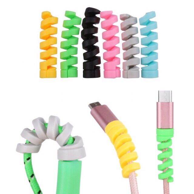 4 Piece/pcs Set Assorted Spiral Cord Charger/ Earphone/ Earphones Wire