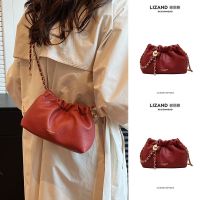 Brown retro high-quality chain Messenger mobile phone bag mini small bag ladies 2023 new bucket bag 【BYUE】