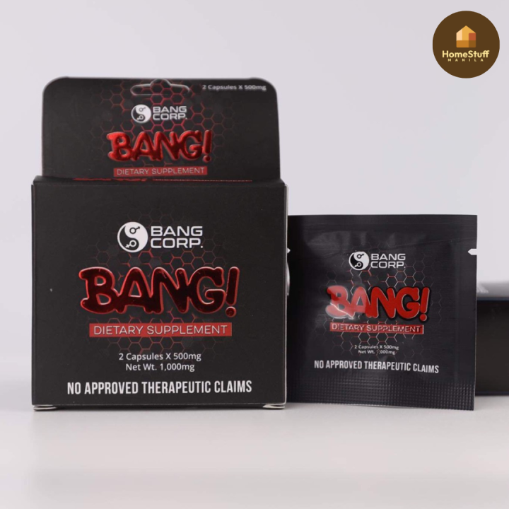 2 Capsules of BANG! Dietary Food Supplement 500mg for Men and Women