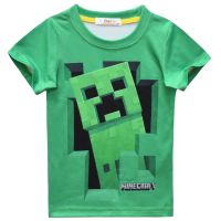 (Baixiang Flower City)   Christmas✶卍♧ Minecraft Coolie Afraid Boy Boy Summer Wear Green T-Shirt My World Cuhk Choli Cartoon Childrens Clothes