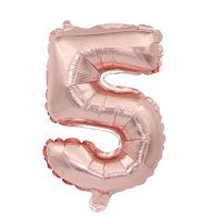 1Pc Balon Helium Digital dengan Bahan Foil dan Warna Rose Gold Ukuran 16 Inci