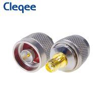 Cleqee 2PCS RF Coax N male to SMA Female Connector Copper Coaxial SMA to N Plug Adapter