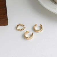 3PCS 14K Gold-Plated ต่างหูกระดูกอ่อนไม่มีเจาะหูคลิปแฟชั่น Twine วงกลมต่างหูคลิปบนกระดูกอ่อน