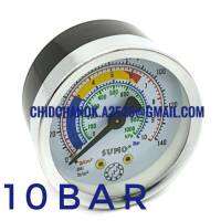 เกจ์วัดแรงดันลม น้ำ ขนาดหน้าปัด 1.5”และ2" เกลียวออกหลัง Pressure Gauge​10kg,10bar,1MPa