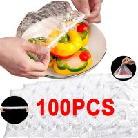 100Pcs Thicken Disposable Plastic Wrap Sleeve Fresh-keeping Sleeve Refrigerator Food Fruit Bowl Cover Elastic Mouth Eco Friendly