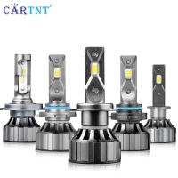 CarTnT Turbo H7 H1 H11 H9 H8 H4 9005 HB3 9006 HB4 9012 HIR2ไฟ LED 30000Lm ไฟหน้ารถไฟหน้ารถมอเตอร์ไซค์แบบ LED หลอดไฟพัดลม6000K 120W สีขาว12V