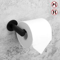 Adhesive Toilet Paper Holder 304 Stainless Steel WC Roll Rack Black Decorative Bathroom Paper Holder Tissue Hanging Free Nail Toilet Roll Holders
