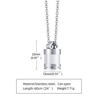 [ดอก] สร้อยคอหลอดแก้วใสทรงกลวงสำหรับผู้หญิงผู้ชายโกศใส่ขี้เถ้าศพจี้เครื่องประดับที่ระลึกระลึก