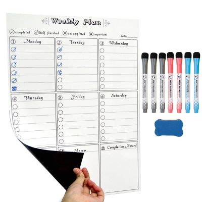 Magnetic Whiteboard Monthly Weekly Calendar Planner Erase Fridge Marker Digital Sup Drawing White Board Pads for A3 Size Sticker