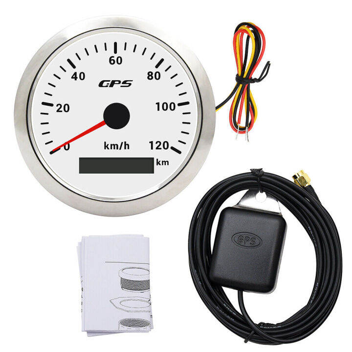 85มม-7สี-backlight-digital-lcd-speed-gauge-meter-120-km-h-กันน้ำ-g-p-s-speedometer-gauge-g-p-s-เสาอากาศสำหรับรถจักรยานยนต์-marine-เรือ-auto-รถรถบรรทุก