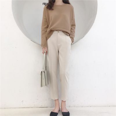 Xiaozhainv womens casual pants Simple pants temperament casual straight trousers