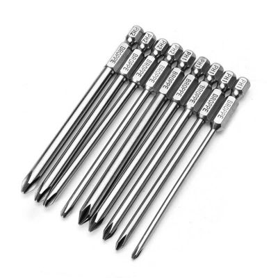 ❣❀ Broppe 9Pcs 100mm Magnetic Long Hex Cross Head Screwdriver Bits S2 Alloy Steel Phillips Electric Screwdriver Bits