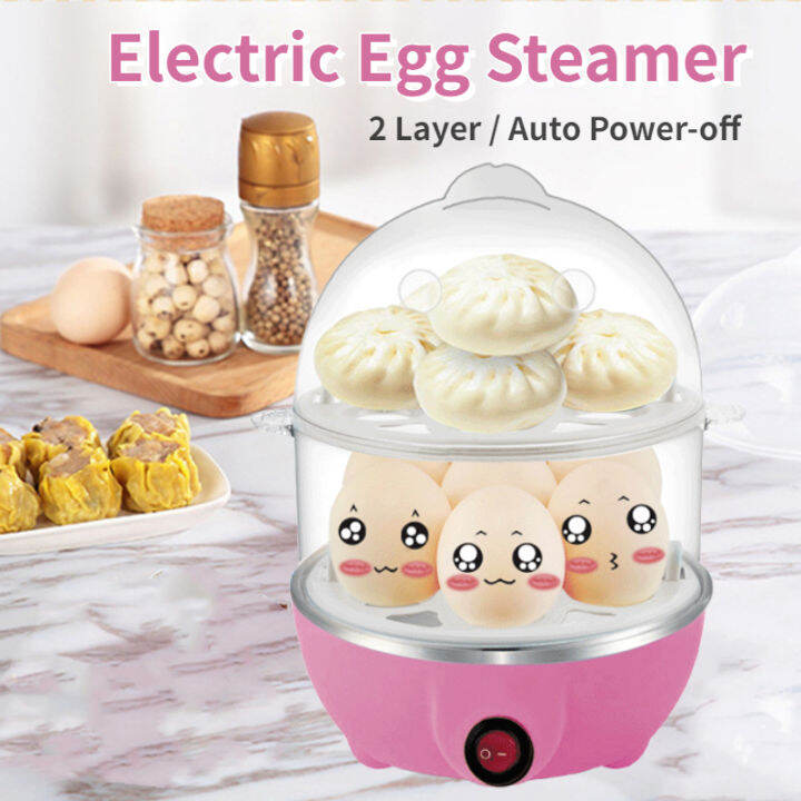 【Ready & Cod】 DOTTO 2 Layer Electric Egg Steamer Egg Boiler Siomai