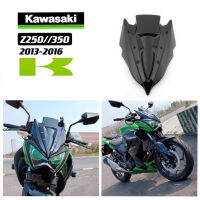 FOR KAWASAKI Z250 Z300 2013-2016 WINDSHIELD MOTORCYCLE RETROFIT WITH THICK BLACK TRANSPARENT GLASS WINDSHIELD WITH HIGH TRACK