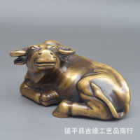 TODAY SALE ทองเหลืองโบราณโกหก Ox เครื่องประดับราศี Ox โต๊ะสำนักงาน Fengshui Ox งานฝีมือตกแต่งโต๊ะพระพุทธรูป