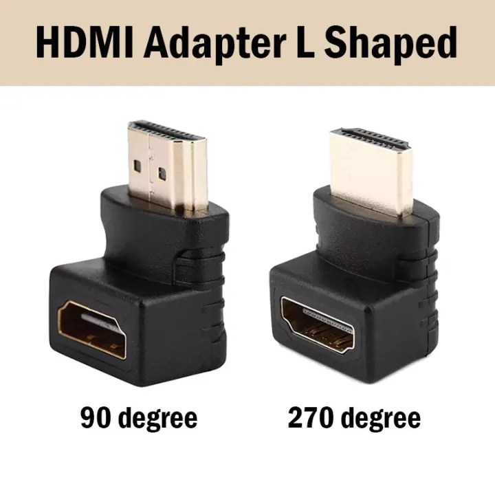 HDMI L Shaped Adapter Male to Female [90-Degree/270-Degree] | Lazada