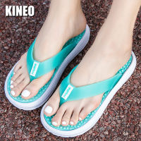 KINEO รองเท้าฟลิปฟลอปแพลตฟอร์มสำหรับผู้หญิงรองเท้าแตะส้นหนา Comfort สไลด์ Essential ฤดูร้อนของผู้หญิงชายหาดรองเท้าส้นเตี้ยถนนลำลอง