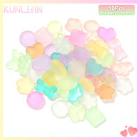 [KUNLIAN] 10ชิ้นสบู่การ์ตูนทำด้วยมือมีกลิ่นหอมเรืองแสงอุปกรณ์เสริมเคสโทรศัพท์มือถือกาวครีม DIY