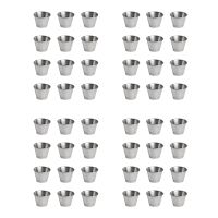 48 Pack Stainless Steel Condiment Sauce Cups,Commercial Grade Dipping Sauce Cups,Ramekin Condiment Cups Portion Cups