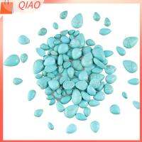 QIAO 100pcs ทรงหยดน้ำตา หินแตกลาย 100ชิ้นค่ะ วางคริสตัล การทำเครื่องประดับ Cabochons สีเขียวขุ่นสังเคราะห์ย้อมสี สร้อยคอสำหรับผู้หญิง