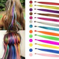 Feather Color Hair Extension Temperature Synthetic Wig Striped