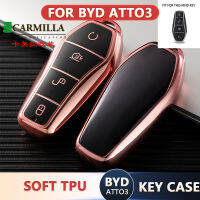 BYD ATTO 3 Chrome กรณีฝาครอบกุญแจกุญแจ TPU กระเป๋ากุญแจอุปกรณ์เสริม