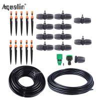 10m(33ft) 9/12 Micro Drip Plant Watering Kit DIY Garden Irrigation Mist Cooling System with Adjustable Drip/Spray Nozzle#26301-7