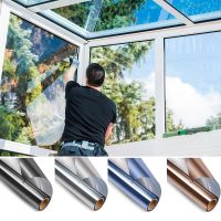 Self-Adhesive Glare Control Glass Sticker One Way Anti Look Window Film Building Dector Blockout Privacy Window Tint 100Cm