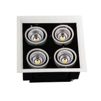 Embedded downlight ceiling COB grille lamp dared light four 4 head led lamp square hole led lamp --sd230726▣