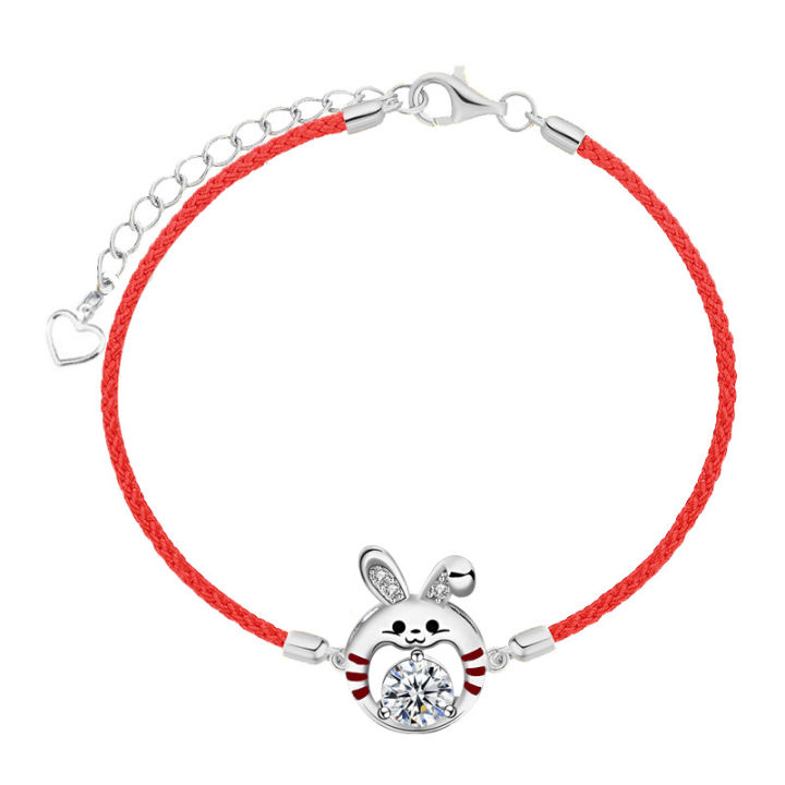 moissanite-couple-bracelet-red-rope-lucky-rabbit-925-sterling-silver-national-fashion-birth-year-chinese-zodiac-sign-of-rabbit-woven-hand-strap