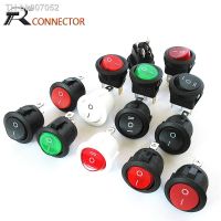 ✈❁  10pc 20mm Diameter Round Rocker Switches Mini Round 2/3/4 Pin ON-OFF/ON-OFF-ON with/without Light Rocker Switch KCD1 12V 220V