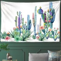 Mandala Cactus Alpaca Tapestry Wall Hanging Kawaii Art Bohemian Home Living Room Decoration Tropical Plants Scenery Cloth Tapiz