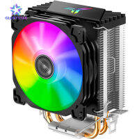 CR1200เครื่องทำความเย็น CPU RGB 3Pin 2ท่อความร้อน CPU ฮีทซิงค์โคมไฟอัตโนมัติพัดลมระบายความร้อนสำหรับ LGA 775/1150/AM4/AM3 +/AM3